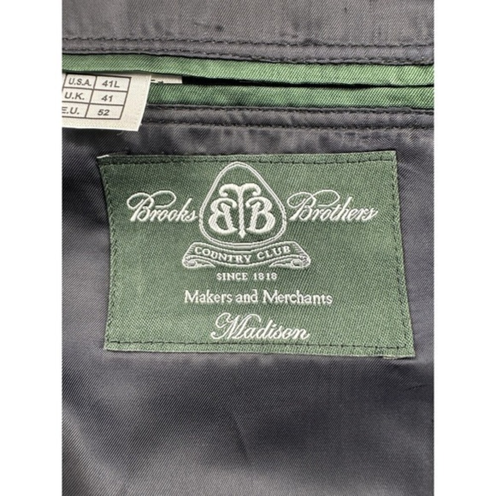 Brooks Brothers Black Gold Button Saxxon Wool Men's‎ Blazer Madison Fit 41L - Picture 5 of 7